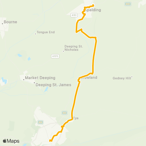 Stagecoach East Springfields Outlet - Queensgate Bus Sta map