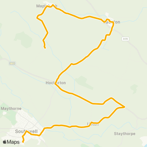 Stagecoach East Midlands Winkburn Lane - Minster School Bus Park map