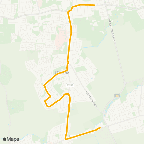 Stagecoach East Midlands Toll Bar Academy - Legsby Avenue map
