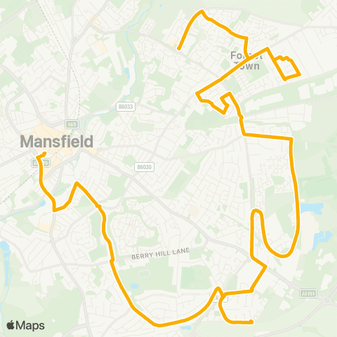 Stagecoach East Midlands Mansfield Bus Station - Asda map