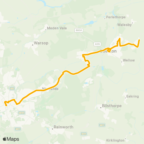 Stagecoach East Midlands Falkland Road - Hull Interchange map
