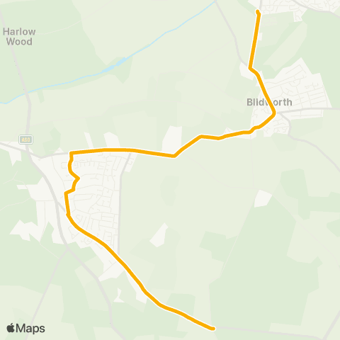 Stagecoach East Midlands Papplewick Pumping Sta - Joseph Whitaker Sch Bus Pk map