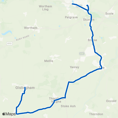 Simonds Village Hall - Bus Station map