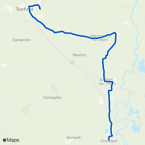 Marshalls of Sutton on Trent Norwell Lane - School Bus Park map