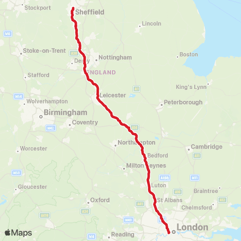 National Express Victoria Coach Sta - Sheffield Interchange / E2 map