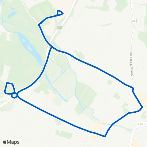 Notts and Derby University Bus Pk - University Bus Pk map