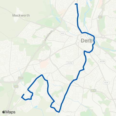 Notts and Derby Nuffield Hosp - St Benedicts Bus Park map