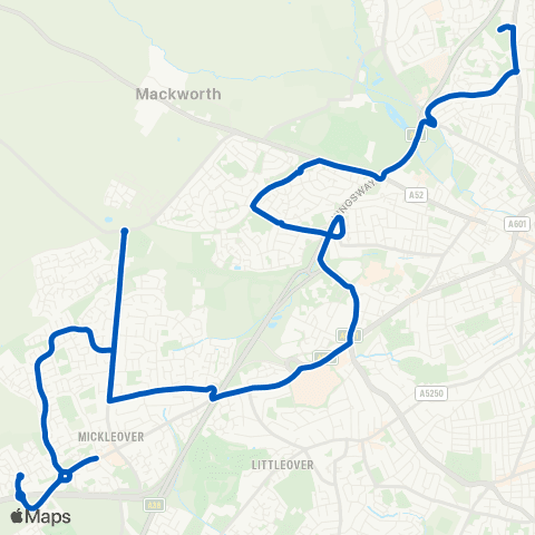 Notts and Derby The Square - St Benedicts Bus Park map