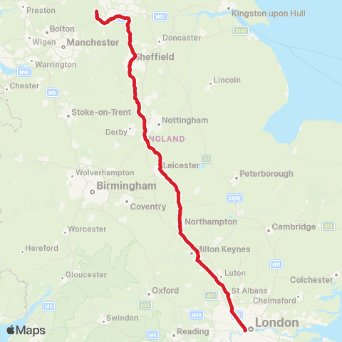 National Express Halifax Bus Sta - London Victoria Coach Sta Arrivals map