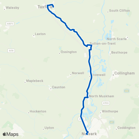 Marshalls of Sutton on Trent Newark Bus Station - School Bus Park map
