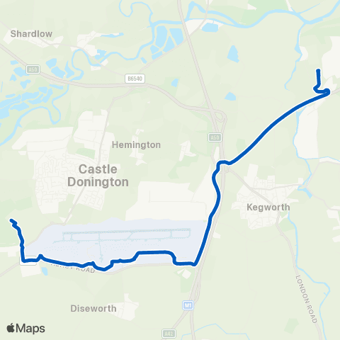 Notts and Derby Download Festival Transport Hub - E Midlands Pkwy Sta map