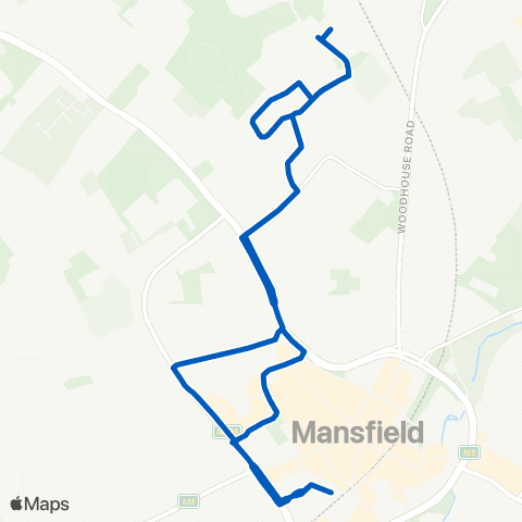 Nottinghamshire CCFS Mansfield Bus Sta - Mansfield Bus Sta map