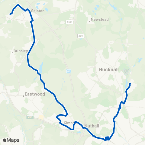 Nottinghamshire CCFS Selston Church - Coronation Road map