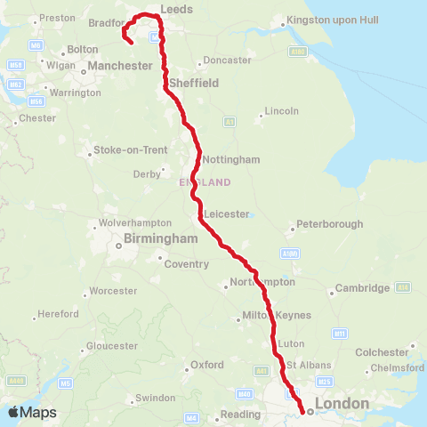 National Express Huddersfield Bus Sta - Barnsley Interchange / A23 map