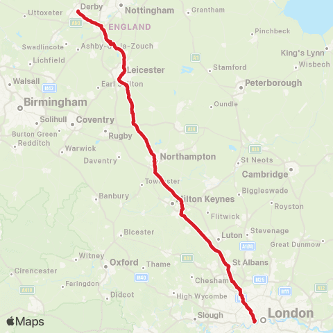 National Express St Margaret's Bus Sta - London Victoria Coach Sta Arrivals map