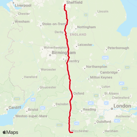 National Express Boomtown Fair Matterley Estate - Sheffield Interchange / E2 map