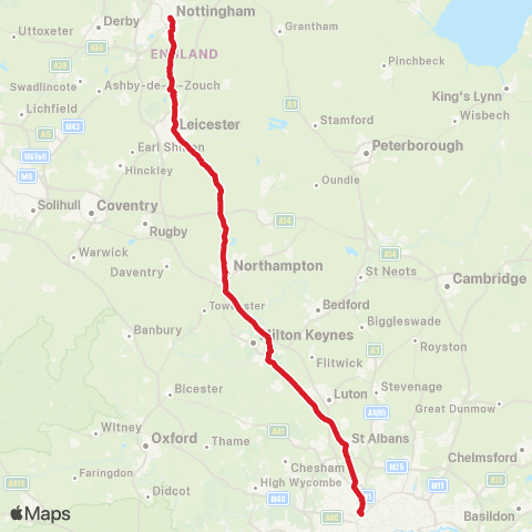 National Express Wembley Stadium Pink Coach Parking S Way - Broad Marsh Bus Sta map