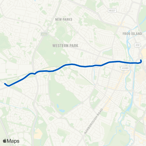 Roberts Coaches Meynell's Gorse P&R - St Nicholas Circle map