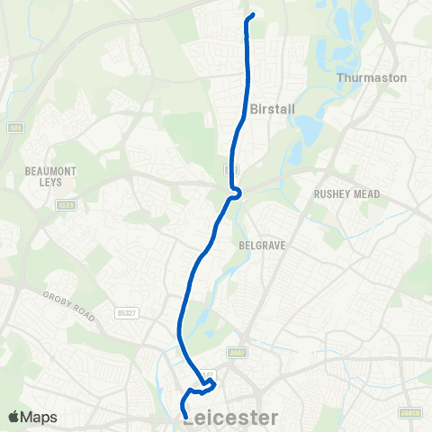 Roberts Coaches Birstall P&R - St Nicholas Circle map
