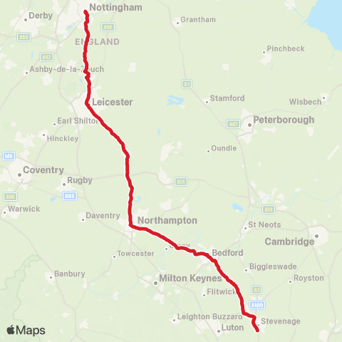 National Express Broad Marsh Bus Sta - Knebworth Pk Estate map