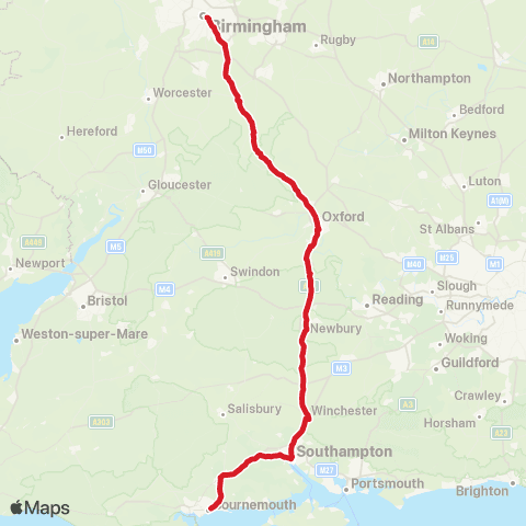 National Express P&R East - Bournemouth Station map