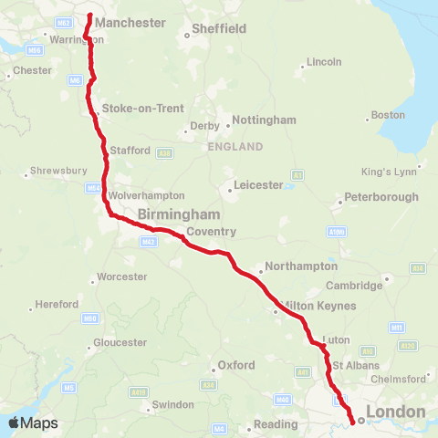 National Express Castle Gate Island - Manchester Central Coach Sta map