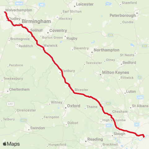 National Express Victoria Coach Sta - Birmingham Coach Sta map