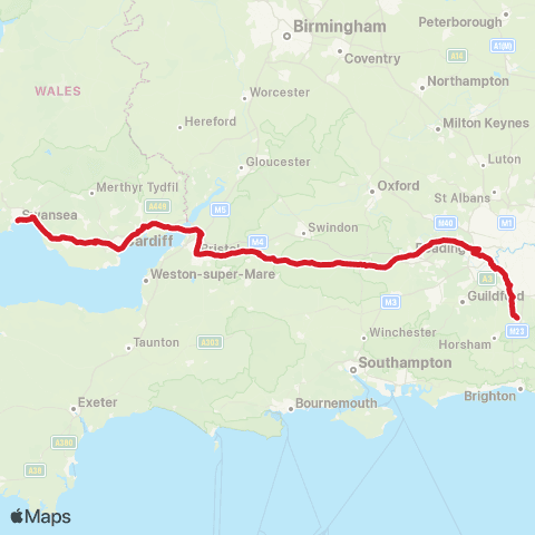 National Express Sarn Odeon - Swansea Bus Station Stand B map