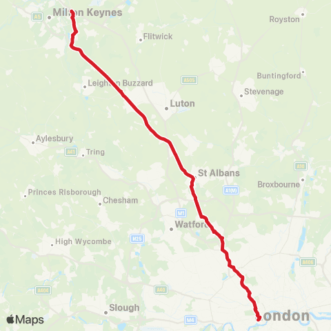 National Express Milton Keynes Coachway - London Victoria Coach Sta Arrivals map