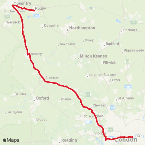 National Express Pool Meadow Bus Sta - London Victoria Coach Sta Arrivals map