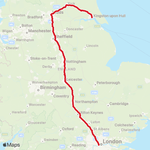 National Express Hull Interchange - London Victoria Coach Sta Arrivals map