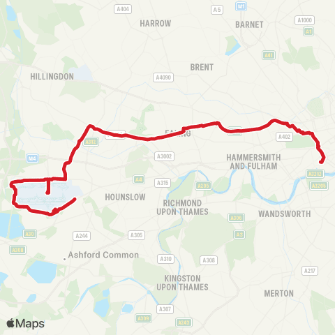 National Express Victoria Coach Sta - Hatton Cross Sta map