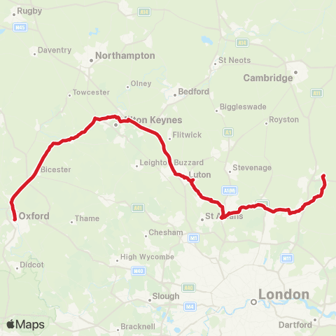 National Express Simpson Close - Coach Station map