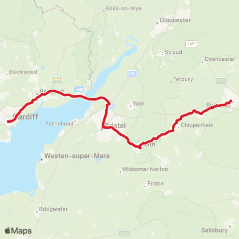 National Express Fleming Way - Sophia Gardens map