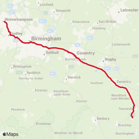 National Express Wolverhampton Bus Sta - Silverstone Race Circuit map