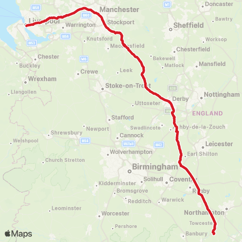 National Express Liverpool One Bus Sta - Silverstone Race Circuit map