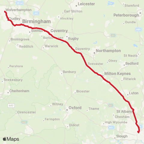 National Express Wolverhampton Bus Sta - Wembley Stadium Pink Coach Parking S Way map
