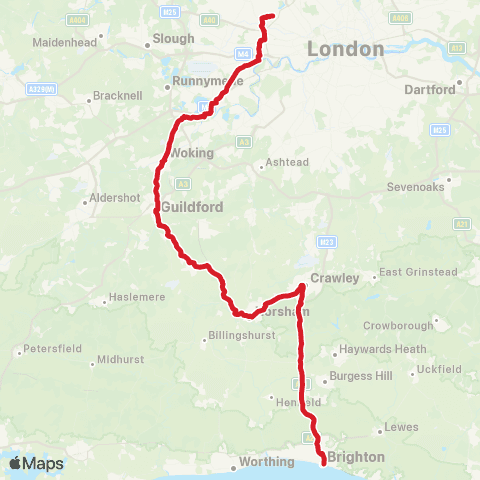 National Express Old Steine - Wembley Stadium Pink Coach Parking S Way map