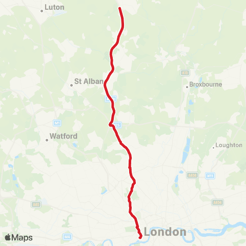 National Express Knebworth Pk Estate - London Victoria Coach Sta Arrivals map