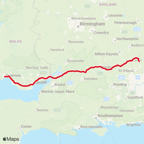 National Express Swansea Bus Sta Stand B - Knebworth Pk Estate map