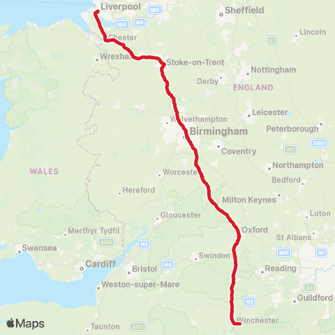 National Express Boomtown Fair Matterley Estate - Liverpool One Bus Sta map