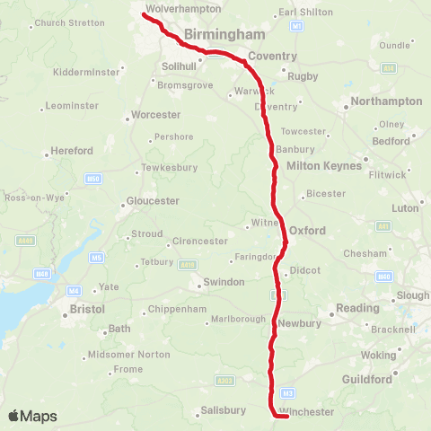 National Express Boomtown Fair Matterley Estate - Wolverhampton Bus Sta map