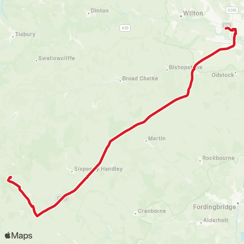 National Express Larmer Tree Pk View Point - Railway Sta Stop Sa map