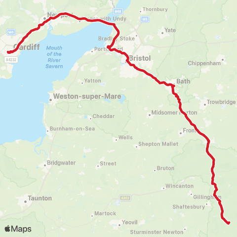 National Express Sophia Gardens - Larmer Tree Pk View Point map