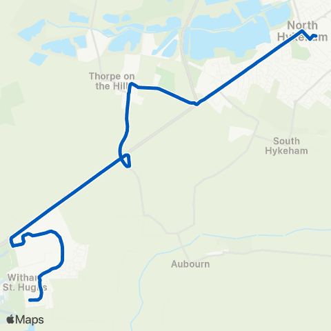 PC Coaches Greenfinch Crescent - N Kesteven Sch Bus Pk map