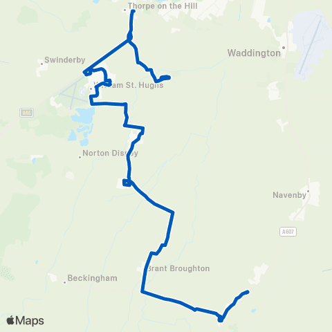 PC Coaches Little Thorpe Ln - William Robertson Sch Bus Pk map