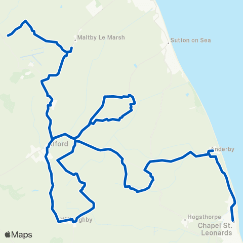 PC Coaches Library - Demand Responsive Area map