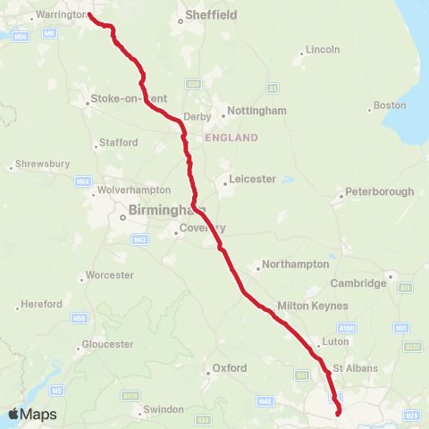 National Express Mersey Square - Wembley Stadium Green Coach Parking First Way map