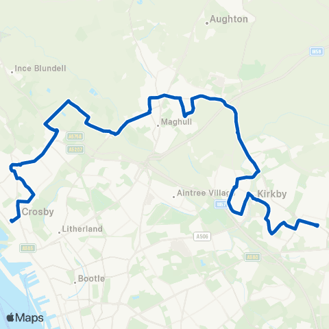 Hattons Travel Kirkby Bus Station - Waterloo Station map
