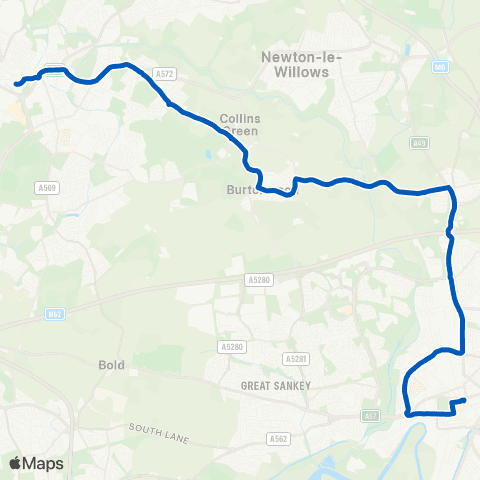 Link Network Warrington Bus Interchange Stand F - World of Glass map